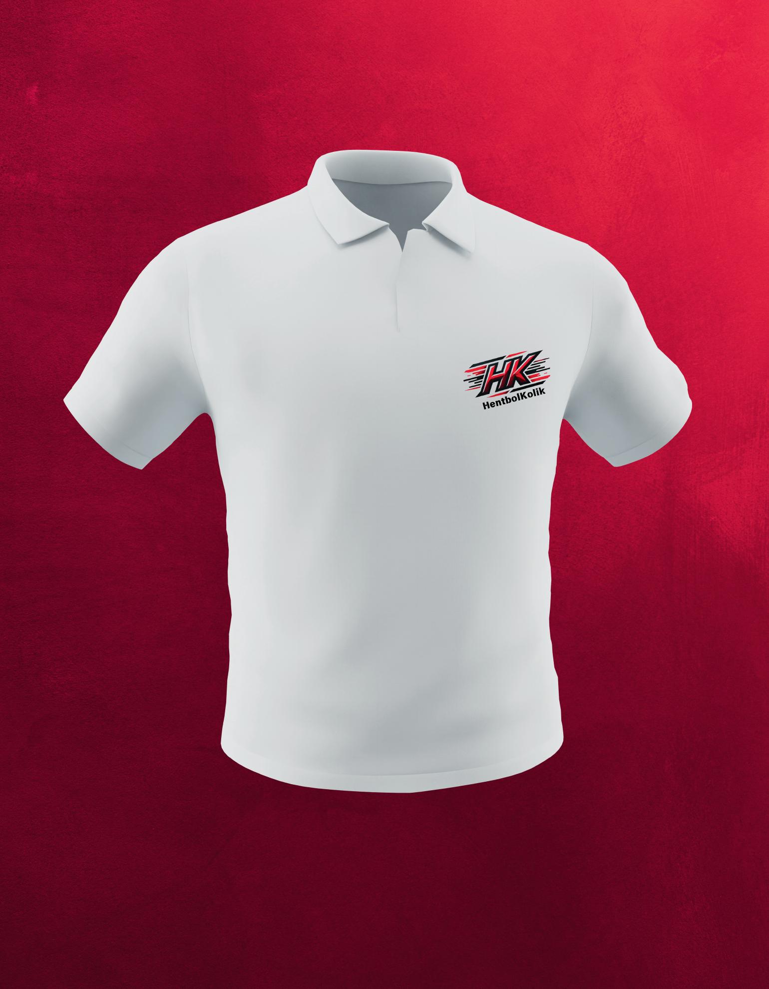 HentbolKolik Beyaz Polo — HK Logo